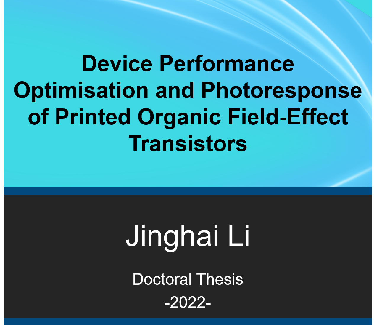 Congratulations to Dr. Li! Excellent work Jinghai!